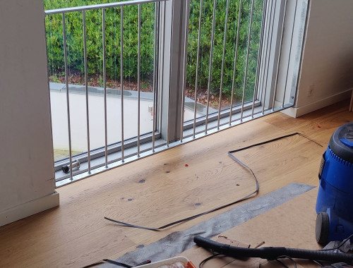 Indvendig stålværn ved terrassedør - Privat kunde Bredballe